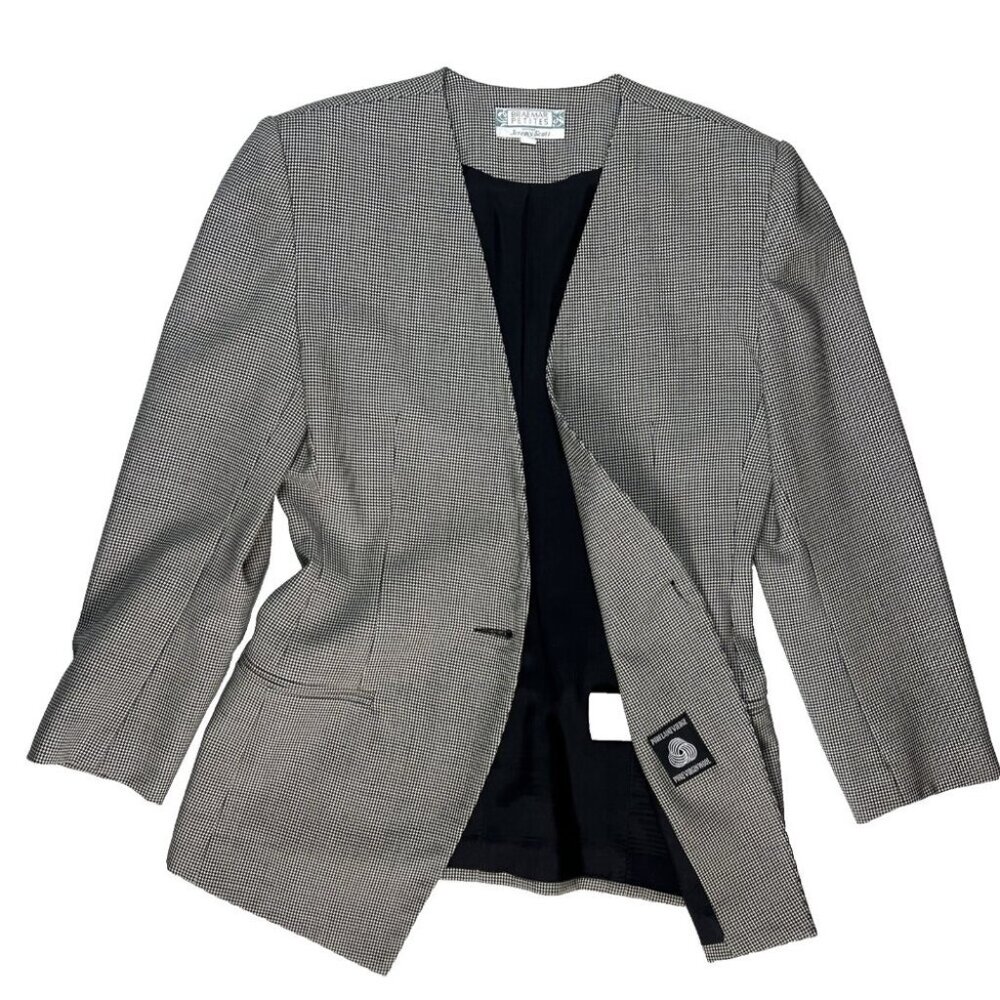 Braemar Petites by Jeremy Scott Womens Size 4 Single-Button Blazer Jacket